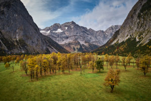 View of Riss Valley near Eng Alpine Village and Pastures, Tyrol, Austria View of Riss Valley near Eng Alpine Village and Pastures, Tyrol, Austria